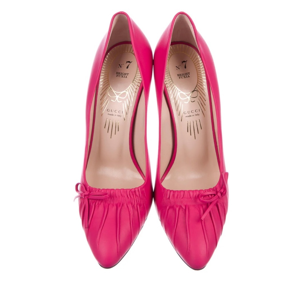 🎉 Gucci Bright Fuxia 551759 Kaiko Leather Pumps